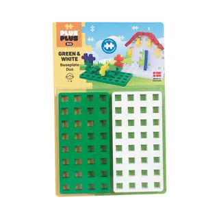 Plus-Plus Big Bouwplaat Groen/wit 2 Delige Bouwset - 3287 - Bouwspeelgoed - Constructiespeelgoed - Set Met Bouwstenen - Vanaf 1 Jaar