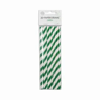 Fiesta Papieren Rietjes Groen Wit Gestreept.