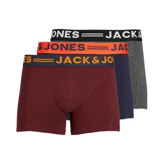 Jack & Jones 5713232842113 onderbroek Strak boxershort Bordeaux rood, Marineblauw , Grijs