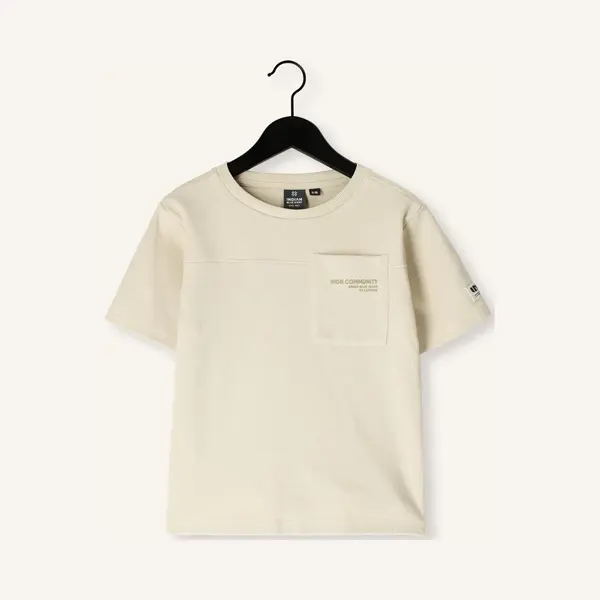 Indian Blue Jeans Loose Fit T-shirt Structure Polo's & T-shirts Jongens - Polo Shirt - Ecru - Maat 110 thumbnail