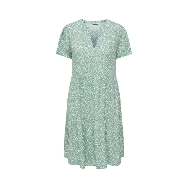 Only Onlzally Life S/S Thea Dress Noos Kurzes Kleid Grün Weiß In S thumbnail