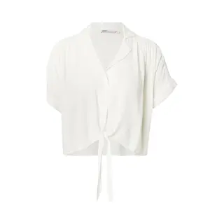 Only Onlpaula Life S/S Tie Shirt Wvn Noos Dames Blouse - White