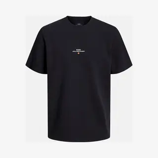 Jack & Jones Men's Text Graphic Crew Neck Short Sleeve Jersey T-Shirt - Black - Size, 36
