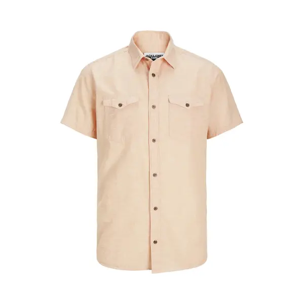 Jack & Jones, Herren, Hemden, Jcosheridan Linen Blend Shirt Ss, Rosa, (L) thumbnail