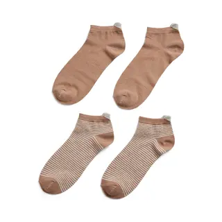 Pieces Sneaker Sokken 2-pak - Glitter/Streep - DSS17140773 - Beige