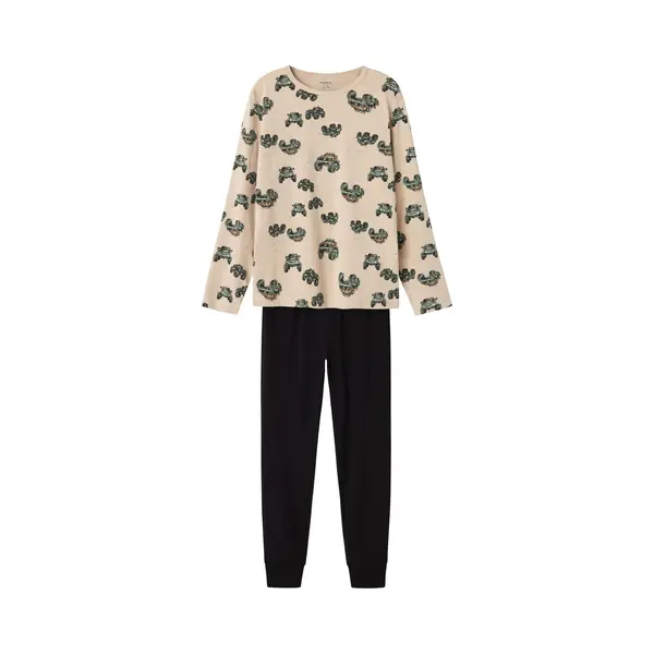 Name It Monster Truck Pyjama Met Lange Mouwen, 9-10 Jaar, Gebroken Wit thumbnail