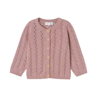 Name It Mädchen Nmfbanni Ls Knit Card Noos Strickjacke, Deauville Mauve, 110 Eu