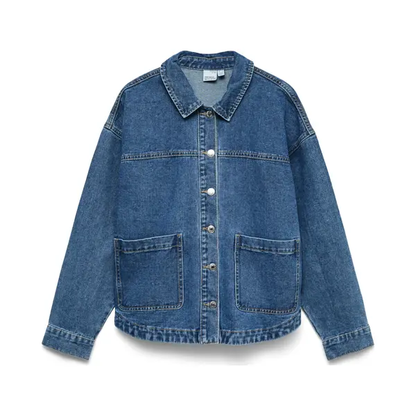 Vero Moda Jeansvest Met Knopen, Zakken En Polokraag thumbnail