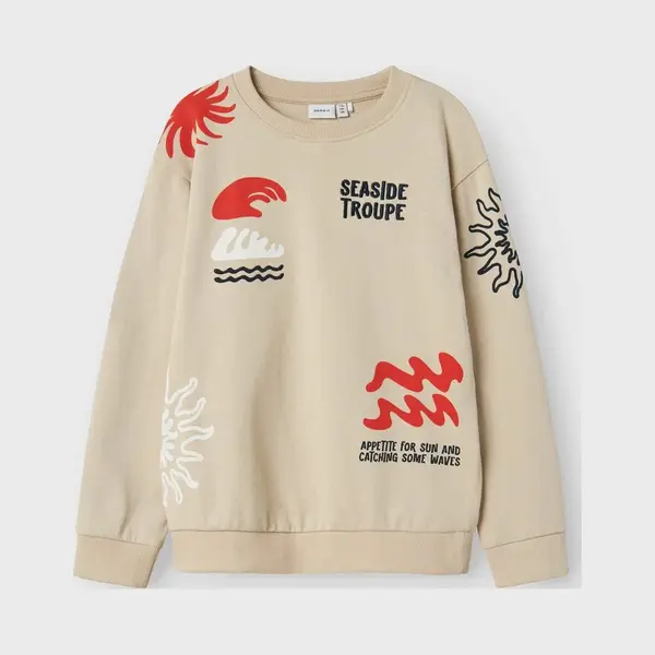 Name It Zomer Sweat Shirt Jongens - Taupe - Nkmfesab thumbnail