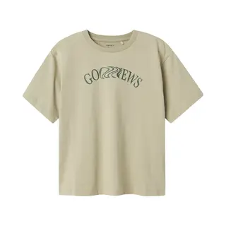 Name It - Nkmnevin Ss Nreg Top - Jongens - T-shirts - Beige - Maat 146/152