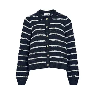 Vila Vest Vimerva L/s Knit Cardigan 14111988 Navy Blazer/cloud Dancer Dames Maat - L