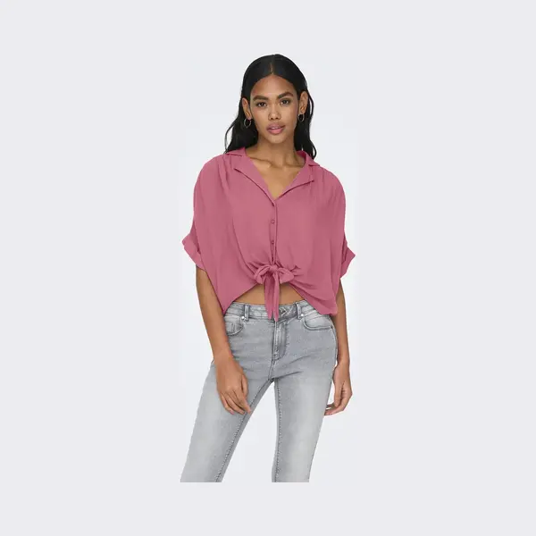 Only - Onlpaula Life S/S Tie Shirt Wvn Noos - Dames - Blouses thumbnail