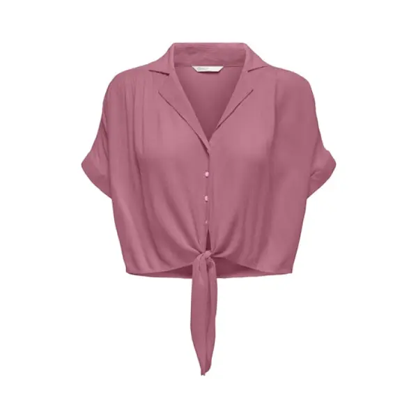 Only - Onlpaula Life S/S Tie Shirt Wvn Noos - Dames - Blouses thumbnail