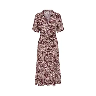 Jacqueline De Yong Jurk Jdystarsezen Life 2/4 Mididress Wvn 15320702 Windsor Wine/ Tapioca Aztek Dames Maat - S