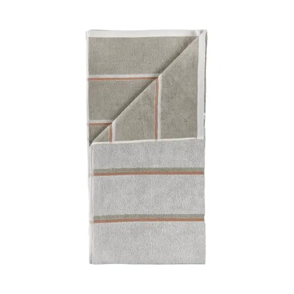 Zone Denmark 37610 badhanddoek 70 x 140 cm Katoen Grijs, Terracotta 1 stuk(s) thumbnail