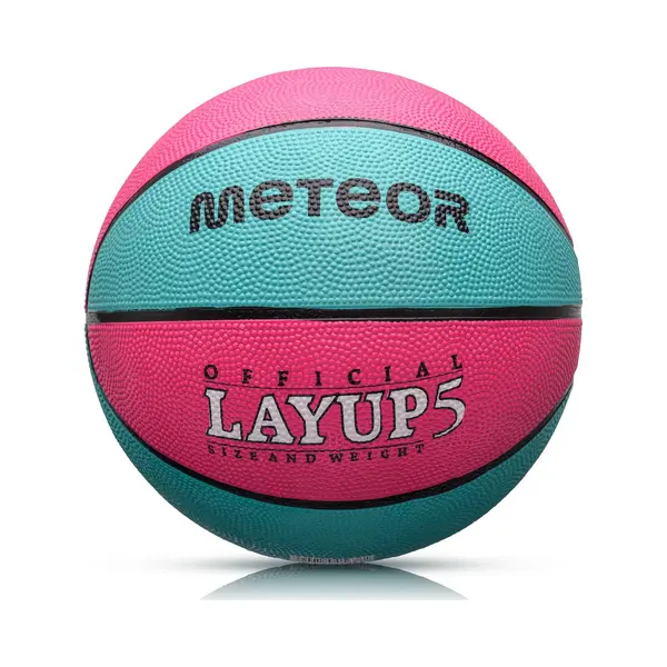 Meteor® Layup Mini Basketball Größe 5 - Ideal Für Kinderhände Von 4-8 Jährigen - Weicher Ball Für Ausbildung (Rosa & Blau) thumbnail
