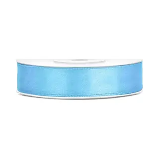 Partydeco, Cadeauverpakking, Satijnlint, Hemelsblauw, 12mm/25m (1 St. / 25 Lm)
