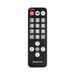 No Name Piloot Dvb-T Voor Senioren (Universele Afstandsbediening, Infrarood), Afstandsbediening, Zwart