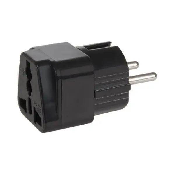 Maclean MCE155 netstekker adapter Nema 5-15P Type E (Fr) Zwart thumbnail