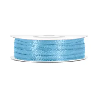 Partydeco, Cadeauverpakking, Satijnlint, Hemelsblauw, 3mm/50m (1 Pkt / 1 St.)