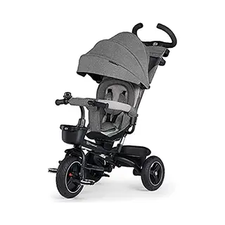 Kinderkraft Spinstep Tricycle From 1 Year With Push Bar, Waterproof Hood With UPF50+ Filter, 360 Degree Rotating Seat, Freewheel, Foldable, Bell,