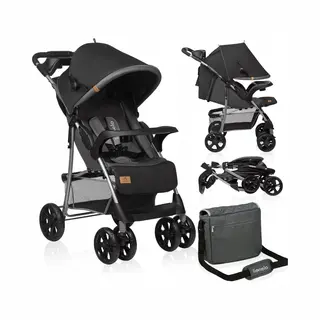 Lionelo Emma Plus Lightweight & Robust Stroller 6-36 Months, Quick Compact Fold, Lie-Flat Recline, Pushchair With 5-Point Harness, Xxl Canopy,