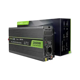 Green Cell INV10 netvoeding & inverter Auto 2000 W Zwart