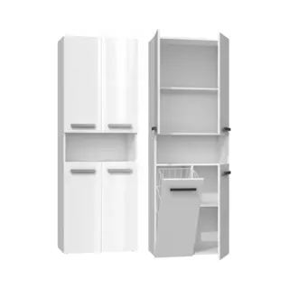 Topeshop Nel 1K Dk BpoŁ Aufbewahrungsschrank für Badezimmer Weiß