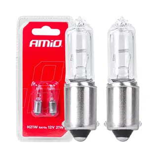 AMiO H21W Wit Halogeen Verlichting 21W BAY9S (set) [Kentekenverlichting - Interieurverlichting]