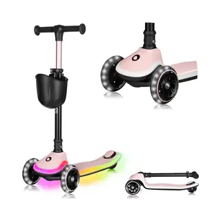 Lionelo Dreiradscooter Mey, Led-Deck/Faltbare Lenkstange/Tragegriff/50 kg