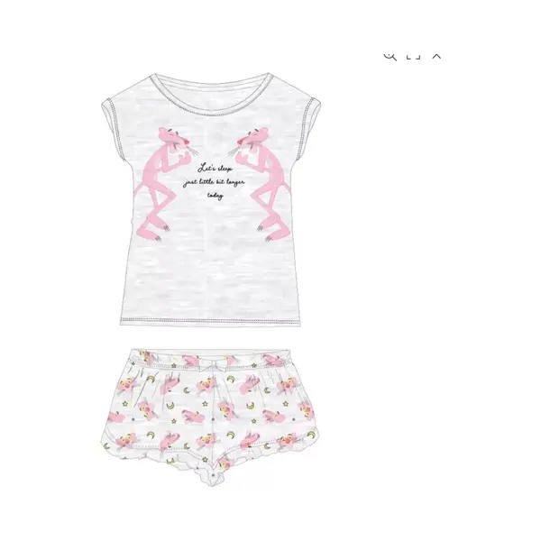 Pink Panther Kinder Shortama, Grijs/roze, Maat 146 thumbnail