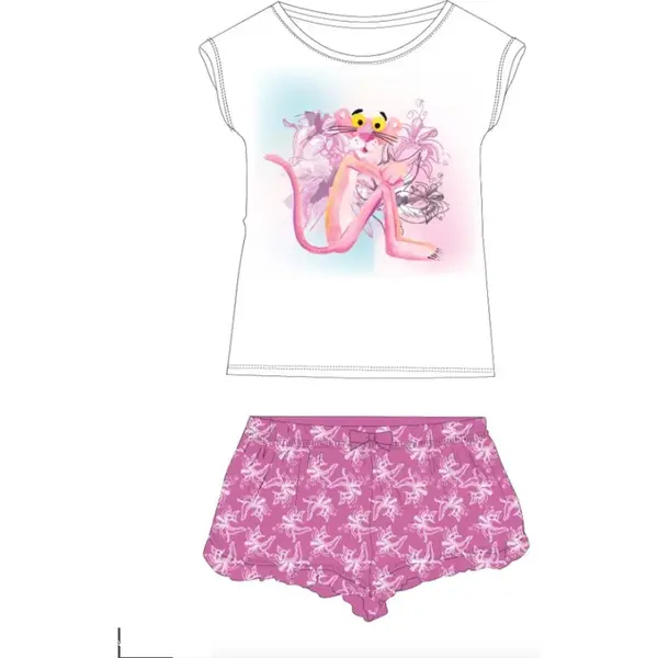 Pink Panther Kinder Shortama, Roze / Paars, Maat 152 thumbnail