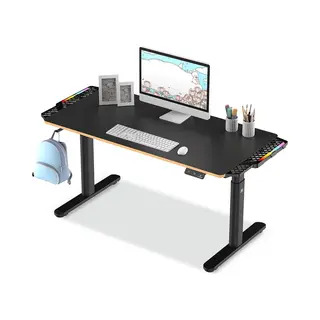 Ultradesk Pulsar Led Rgb – Elektrisch Verstelbaar Bureau – Zwart – Voor Gaming, Home Office & Studeren – Met Rgb Verlichting &