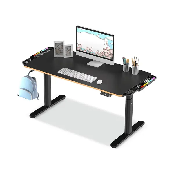 Ultradesk Pulsar Led Rgb – Elektrisch Verstelbaar Bureau – Zwart – Voor Gaming, Home Office & Studeren – Met Rgb Verlichting & thumbnail