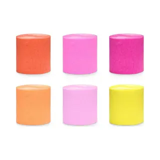 PartyDeco Crêpe Papier – Roze, Oranje & Geel