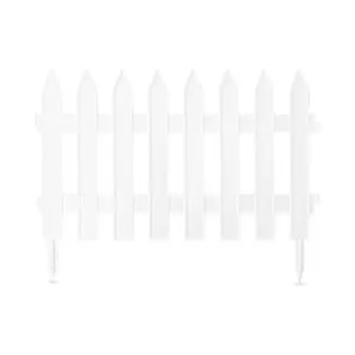 Prosperplast 3, 2m Zierzaun Hohe 27cm Friesenzaun Gartenzaun Kunststoffzaun Beetumrandung Weiß (S449)