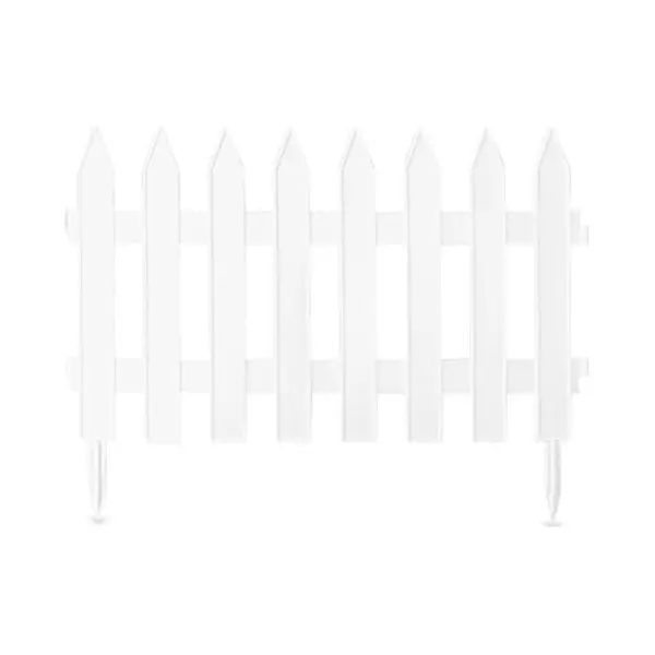Prosperplast 3, 2m Zierzaun Hohe 27cm Friesenzaun Gartenzaun Kunststoffzaun Beetumrandung Weiß (S449) thumbnail