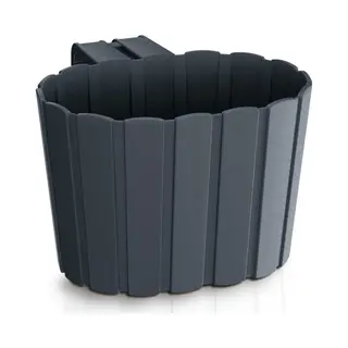 Prosperplast Boardee Hook Balcony Flower Pot, Balcony Box, Plant Pot (194 X 212 X 130 Mm, Anthracite)