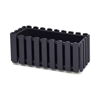 Prosperplast Plantenbak/bloembak Fence Look - Kunststof - Antraciet - 38 X 18 X 16 Cm