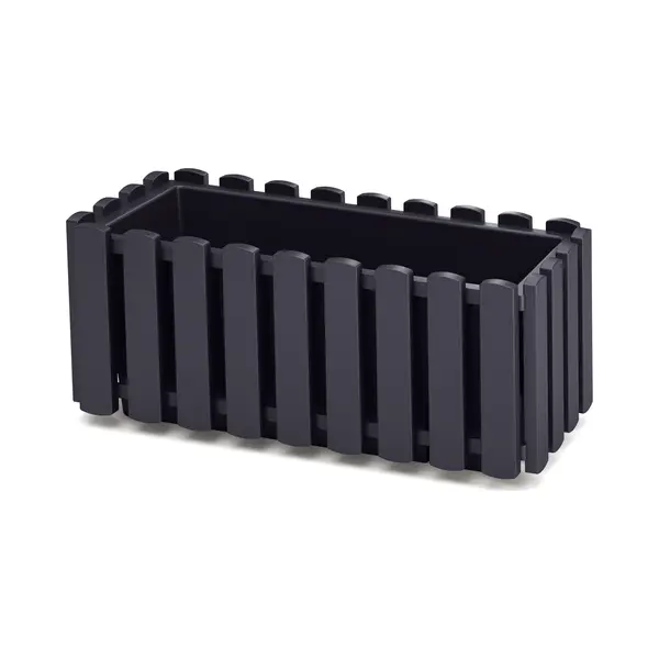 Prosperplast Plantenbak/bloembak Fence Look - Kunststof - Antraciet - 38 X 18 X 16 Cm thumbnail