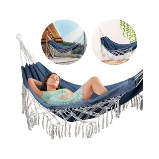 Outtec Hängematte Hammock 200x150 Cm, Bis 200kg, Blau
