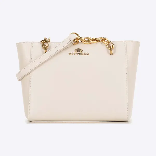 Wittchen Damen-Schultertasche Aus Cremefarbenem Leder, Cremefarbenes Naturleder thumbnail