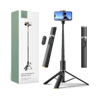 Tech-Protect - L08S - Bluetooth Selfiestick Statief Zwart