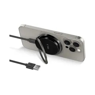 Tech-Protect QI15W-A33 Inductieve Oplader Met MagSafe En Standaard Met Usb-A / Usb-C Kabel - Zwart (15 W), Usb-lader, Zwart