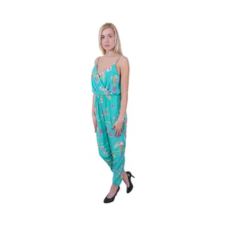 sarcia.eu John Zack - Mintkleurige Jumpsuit / Broekpak Met Bloemen