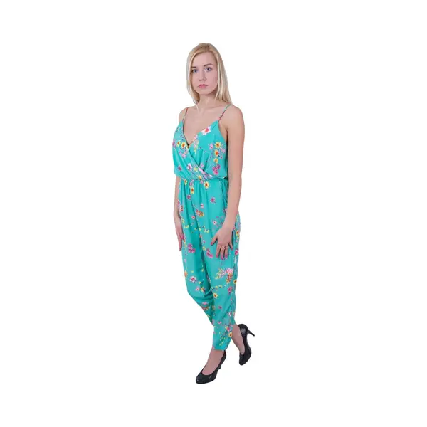 sarcia.eu John Zack - Mintkleurige Jumpsuit / Broekpak Met Bloemen thumbnail