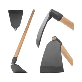 Kadax Gartenhacke Mit Langem Holzstiel Und Robustem Stahlblatt, Hacke Aus Geschmiedetem Stahl, Pflanzhacke Für Gartenarbeit, Unkrauthacke (mit Stiel)