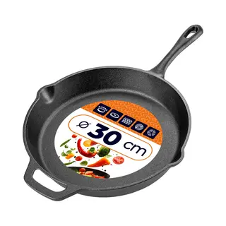 Kadax Gietijzeren Pan 30 Cm, Gietijzeren Pan, Geschikt Voor Inductie En Oven, Gietijzeren Koekenpan