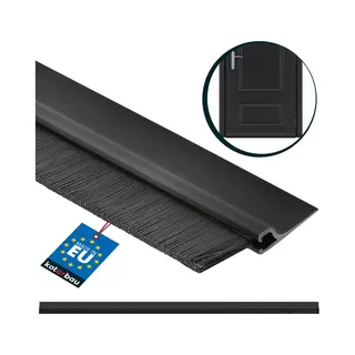 Kotarbau® Bürstendichtung - 1 M - Türdichtung - 45 Mm - Selbstklebend - Zugluftstopper Für Türen - Pvc - Schwarz - Insektenschutz - Praktisch &