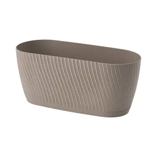Form-Plastic - Bloempot / Plantenbak / Langwerpige Bloempot Met Schoteldoos - Beige - 27cm / 2, 65L